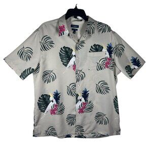 Croft & Barrow Hawaiian Shirt Men's L Tropical Print Short Sleeves Button-Up